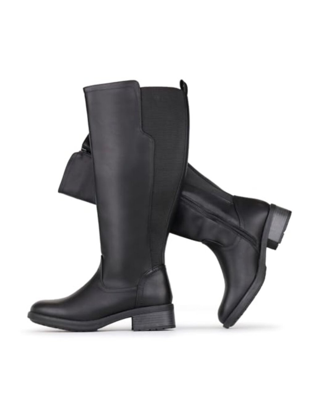 Wide Calf Knee High Boots Stretchy Elastic Band Tall Riding Boots